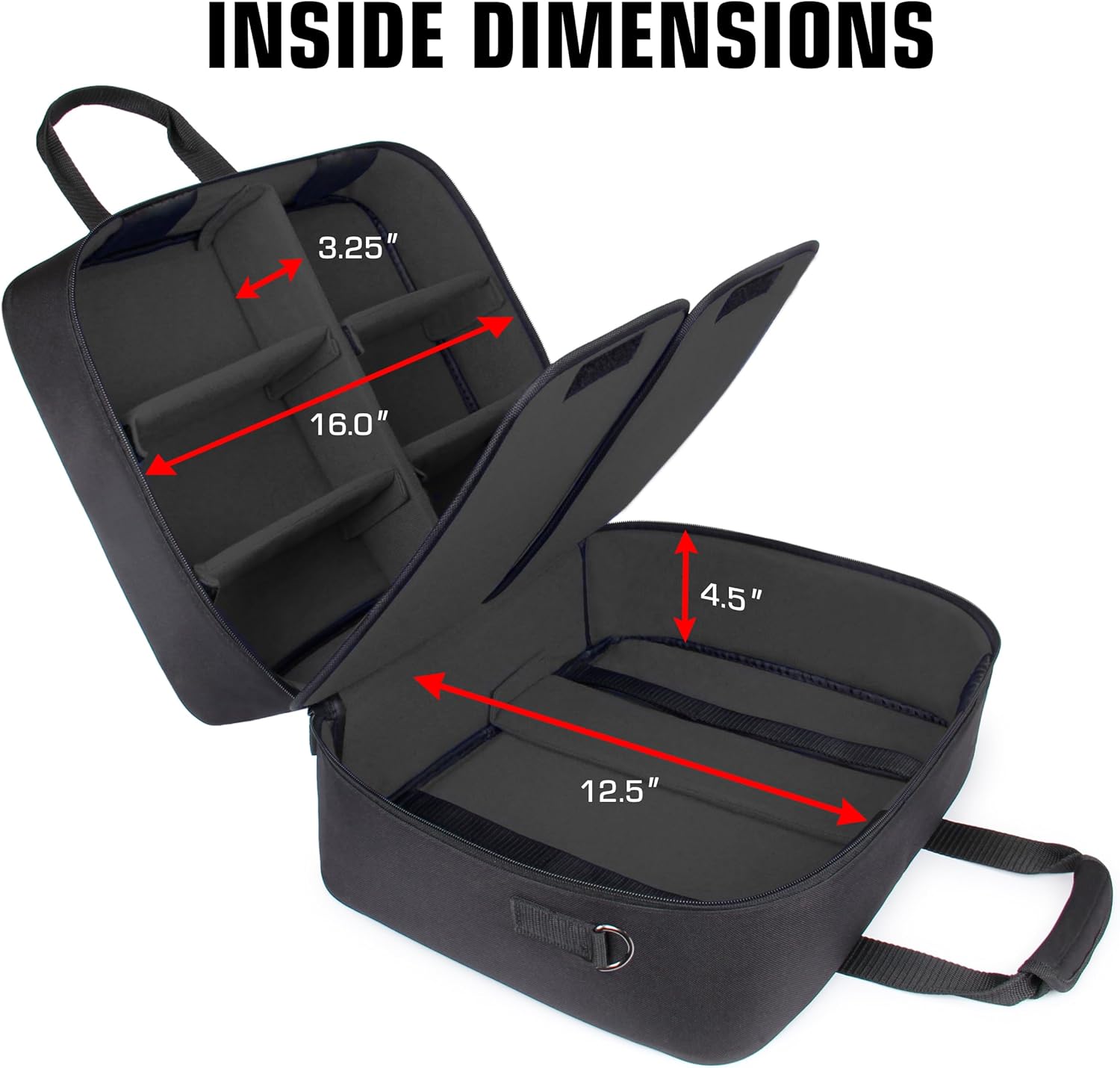 USA Gear Massage Gun Carry Case – Customizable Large Volume Interior, Durable Water & Scratch Resistant Exterior - Compatible with Theragun, Medcursor, Flyby, Hypervolt Massager, Sharper Image, etc. - Image 8