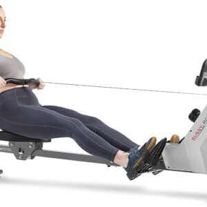 Sunny Health & Fitness Magnetic Rowing Machine for Home Exercise, Quiet & Smooth Rower with Compact Storage and Optional Free SunnyFit App Connectivity