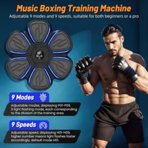 WeGuard Music Boxing Machine, Wall Mounted Music Boxing Machine for Adults Kids, Bluetooth Punching Machine with Boxing Gloves, Boxing Fitness Workout Equipment for Home, Office, Gym