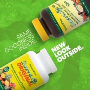 Natures Plus Source of Life – 180 Tablets – Multivitamin & Mineral Supplement with Concentrated Whole Foods – Gluten Free, Vegetarian – 60 Servings