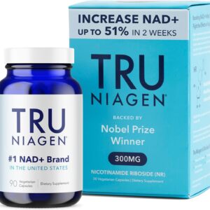 TRU NIAGEN Patented NAD+ Supplement for Anti Aging and Cell Regeneration, 300 mg Niagen, 90 Servings | Supports Cellular Energy, Brain, Muscle | Nicotinamide Riboside (NR) Take 1 Daily | 1 Bottle