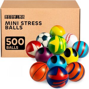 500 Mini Stress Balls for Kids and Adults – Bulk 2 Inch Assorted Soft Stress Relief Balls, Squishy Balls Sensory Fidget Toys, Party Favors, Birthday Gifts Goodie Bag Stuffers Stocking Stuffers