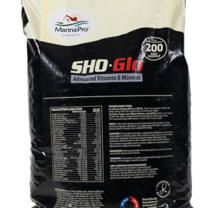 Manna Pro Sho-Glo Supplement for Horses – Complete Vitamin & Mineral Supplement for Healthy Skin & Coat – 25 Pounds