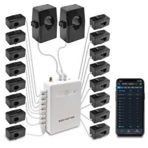 Smart Home Energy Monitor with 16 50A Circuit Level Sensors, Measure Power Usage in Real-Time, History with App (16 50A Circuit Level Sensors) – Compatible with Home Assistant