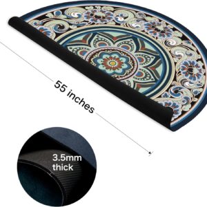 Knsbk Large Round Yoga Mat 4.6’X3.5mm for Exercise Premium Extra Thick, Ultra Comfortable, Non Slip, Meditation Mat