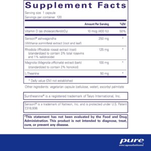 Pure Encapsulations Cortisol Calm – Supports Cortisol Health & Relaxation – Contains Ashwagandha & L-Theanine – Restful Sleep – 120 Capsules