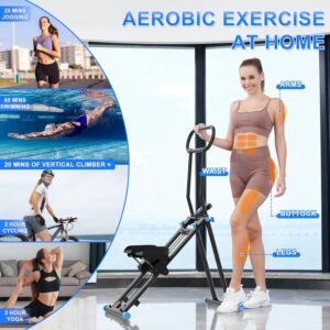 Stair Stepper for Home Gym,Folding Vertical Climber Cardio Exercise Machine,Stair Climber for Full Body Workout with Adjustable Handlebar for Women & Men