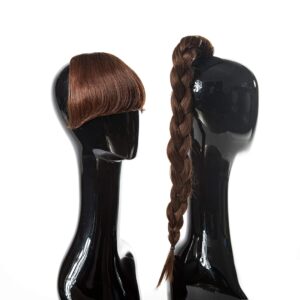 Haircare Clip-In Pony Tail and Bangs Hair Extension #35 Auburn | 100% Remy Human Hair | Apply At Home | Easy Clip In Instantly Transforms Look