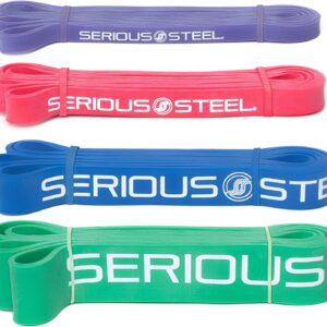 Serious Steel 41″ Assisted Pull-up Band, Heavy Duty Resistance Band Sets, Stretching, Powerlifting, Resistance Training and Pull Up Assistance Bands