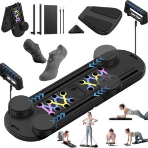 Esne- Foldable Pilates Reformer Set 7-in-1 Pilates Board with Thickened Resistance Bands, Balance Bar & Non-Slip Socks | Portable Core Strength Trainer for Full-Body Home Workout Set (2025 Upgrade)