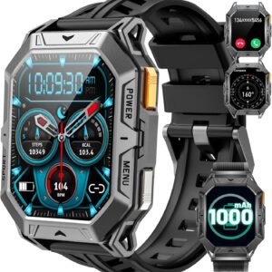 LIGE Military Smart Watches for Men(Answer/Make Calls),100-Day Battery Life,2.13″ AMOLED Outdoor Sports Smartwatch with Compass,Heart Rate/Sleep Monitor Fitness Tracker for Android iOS,Nylon