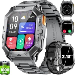 LIGE Smart Watches for Men with 100+Day Standbytime(1000mAh, Smart Watch with 2.13″ AMOLED, Make/Answer Call, 110 Sports Modes, Military Waterproof, Sleep Monitor, iOS Android Fitness Tracker