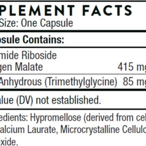 THORNE – NiaCel 400 – NAD Supplement – Nicotinamide Riboside – Support Healthy Aging, Cellular Energy Production, & Sleep-Wake Cycle* – NSF Certified for Sport – Gluten Free – 60 Capsules- 60 Servings