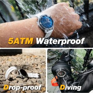 AGM Legion Rugged Smart Watch for Men, 5ATM Waterproof, Shockproof & Drop-proof, 100+ Sports Modes, Bluetooth Calling, Compass, Barometer & Altimeter, 1.43″ AMOLED Display, Heart Rate & Sleep Tracking