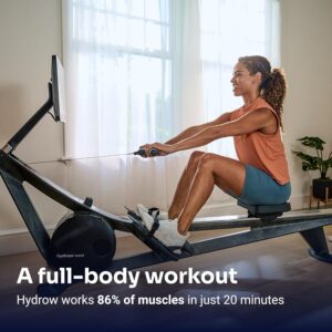 Hydrow Wave Rowing Machine with 16″ HD Touchscreen & Speakers – Foldable | Live Home Workouts, Subscription Required