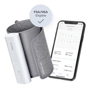 Withings BPM Connect – Digital Blood Pressure Cuff & Heart Rate Monitor – Blood Pressure Machine Arm Cuff, FDA Cleared, FSA/HSA Eligible, IOS & Android