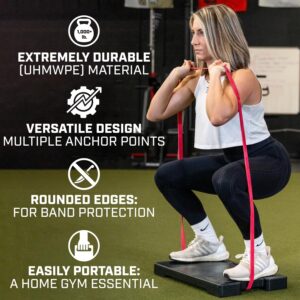 Serious Steel Fitness Resistance Band Footplate with Neoprene Bandguard – UHMWPE Non-Slip Base for Resistance Training, Squats, Deadlifts, and More – Portable, Lightweight, and Built to Last