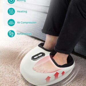 Nekteck Shiatsu Foot Massager with Heat, Deep Kneading Therapy Air Compression, Feet Massage Improve Blood Circulation Foot Wellness Soothing Pain Relief, Gifts for Men Women Dad Mom