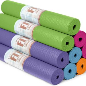 10 Pack Economy Yoga Mat, 68″ x 24″ Non Slip Exercise Mat, 3mm Thick Gym Mat, Bulk Non Toxic Yoga Mats for Home Workout and Studios