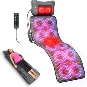 Powermat by Powerfit – Full Body Massage Mat with Detachable Massage Pillow, 9 Intensity Levels, 9 Massage Modes & 3 Heat Therapy Settings | Alleviates Muscle Pain, Improves Circulation, Stress Relief