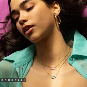 Sorrelli Keeley Studded Hoop Earrings – Crystal-Embellished Hoop Earrings with Post Back Closure