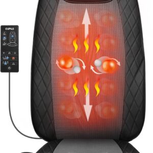 Shiatsu Back Massager with Heat, Deep Tissue Massage Chair Pad, Back Support Inflatable Flap Chair Massage Seat Cushion, Stress Relief, Ideal Gifts for Mom,Dad