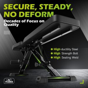 FLYBIRD Weight Bench, Adjustable Strength Training Bench for Full Body Workout with Fast Folding-New Version