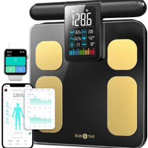 RunStar Scale for Body Weight and Fat Percentage, 8 Electrodes High Precision Digital Scale for BMI 20 Body Composition Measurement, Bathroom Smart Scales with Large Color Display FSA&HSA Eligible