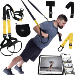 TRX All-in-ONE Suspension Training System: Full Body Workouts for Your Home Gym, Travel, and Outdoors | Includes Indoor & Outdoor Anchors, Workout Guide and Video Downloads