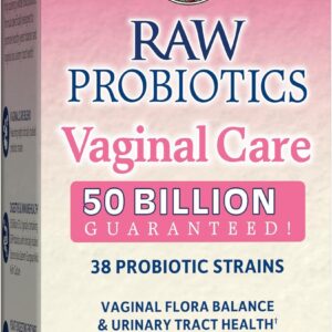 Garden of Life RAW Probiotics Vaginal Care Shelf Stable – 50 Billion CFU Guaranteed Through Expiration, Acidophilus – Once Daily – Certified Gluten Free – No Refrigeration – 30 Vegetarian Capsules