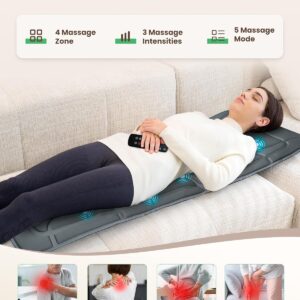Full Body Massage Mat, Vibration Back Massage Pad for Chair, Bed, Sofa, Back Massager with Heat, Massage Chair Pad, 10 Vibration Motors& 2 Heating Levels, Gifts
