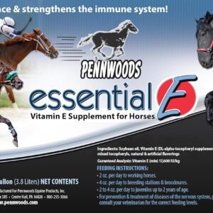 Essential E: Equine Vitamin E Supplement for Horse Health, Performance, Recovery & Nutrition – 1 Gallon
