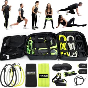 Ex Kit Home Gym Equipment with Carry Bag – 10Pcs Resistance Bands Kit with Handles, Door Anchor, Jump Rope, Booty Bands & More – Full Body Workout Bands Set for Strength, Cardio & Flexibility