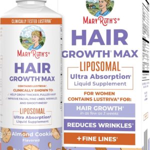 MaryRuth Organics Women’s Hair Growth MAX Liposomal | with Lustriva® + Biotin 10000mcg + Pumpkin Seed Oil | Thicker Hair | Hair Care | Wrinkles, Fine Lines, Skin Care | Ages 18+ | 15.22 Fl Oz
