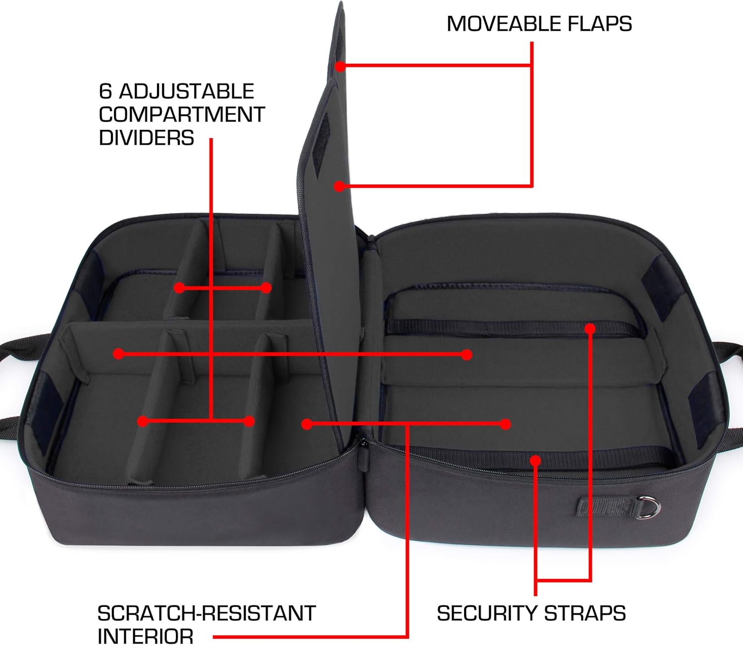 USA Gear Massage Gun Carry Case – Customizable Large Volume Interior, Durable Water & Scratch Resistant Exterior - Compatible with Theragun, Medcursor, Flyby, Hypervolt Massager, Sharper Image, etc. - Image 7