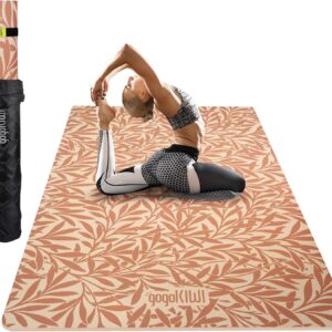 Large Yoga Mat (6’x4′) – 1/4″ & 1/2″ Thick Exercise Mats for Home Workout, Extra Wide Workout Mats for Home Gym, Yoga, Pilates, Stretching, Floor & More