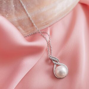 Gifts For Wife Wedding Anniversary – mothers day gifts for wife – AAA+ Real Pearl Necklaces For Women (18k Gold Platting 925 Sterling Silver) mothers necklace ideas Birthday Freshwater Pearl Necklace