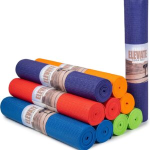 Elevate Yoga Mats, 10 Pack, 72″ Long x 24″ Wide, 4 mm Thick, Non-Slip and Easy to Clean Gym Mats for Schools and Studios