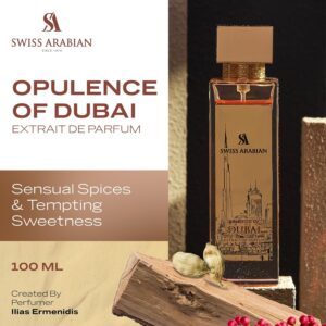Swiss Arabian Opulence of Dubai Extrait de Parfum, 100ml, Premium Quality Perfume, Women and Men’s Fragrance, Spicy, Gourmand, Woody Luxurious Blend Perfume for Men and Women