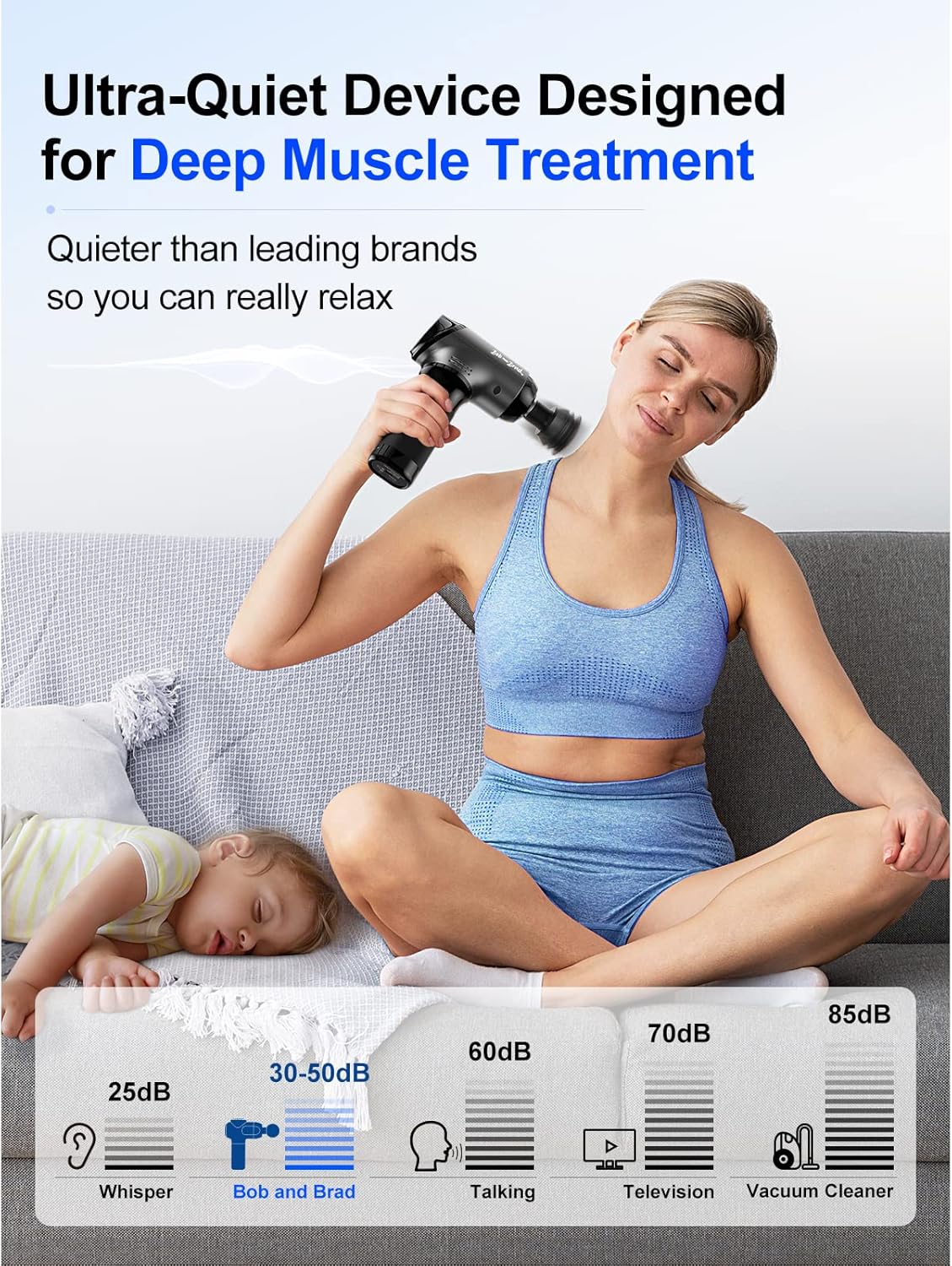 BOB AND BRAD T2 Massage Gun and Electric Heating Pad for Back Neck and Shoulders - Image 4
