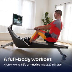 Hydrow Pro Rowing Machine with Immersive 22″ HD Rotating Screen – Stows Upright | Live and On-Demand at-Home Workouts, Membership Required