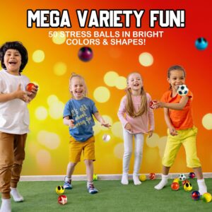500 Mini Stress Balls for Kids and Adults – Bulk 2 Inch Assorted Soft Stress Relief Balls, Squishy Balls Sensory Fidget Toys, Party Favors, Birthday Gifts Goodie Bag Stuffers Stocking Stuffers