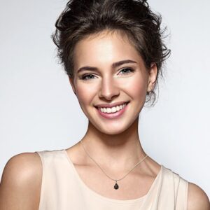 LE VIAN 1 Carat Pear Shape Brown Smoky Quartz Teardrop Pendant Necklace for Women in 925 Sterling Silver with 14k Rose Gold Plating on 18 Inch Chain with Spring Ring Clasp Dangle Pendant