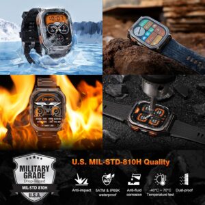 KOSPET Tank M3 Ultra Smart Watch with GPS, 50M Waterproof, Compass, Altitude, Air Pressure, 480mAh Extra Large Battery, Full Stainless Steel, Bluetooth Call, 1.96” AMOLED Always-on Display, AI Voice