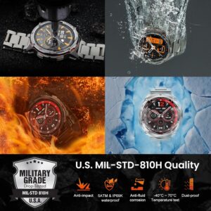 KOSPET Tank T3 Ultra 2 GPS Smart Watch for Men, Extra-Long Battery, Full Stainless Steel Body Rugged Smartwatch with Bluetooth Calling, Pressure&Altitude&Compass(2 Bands)