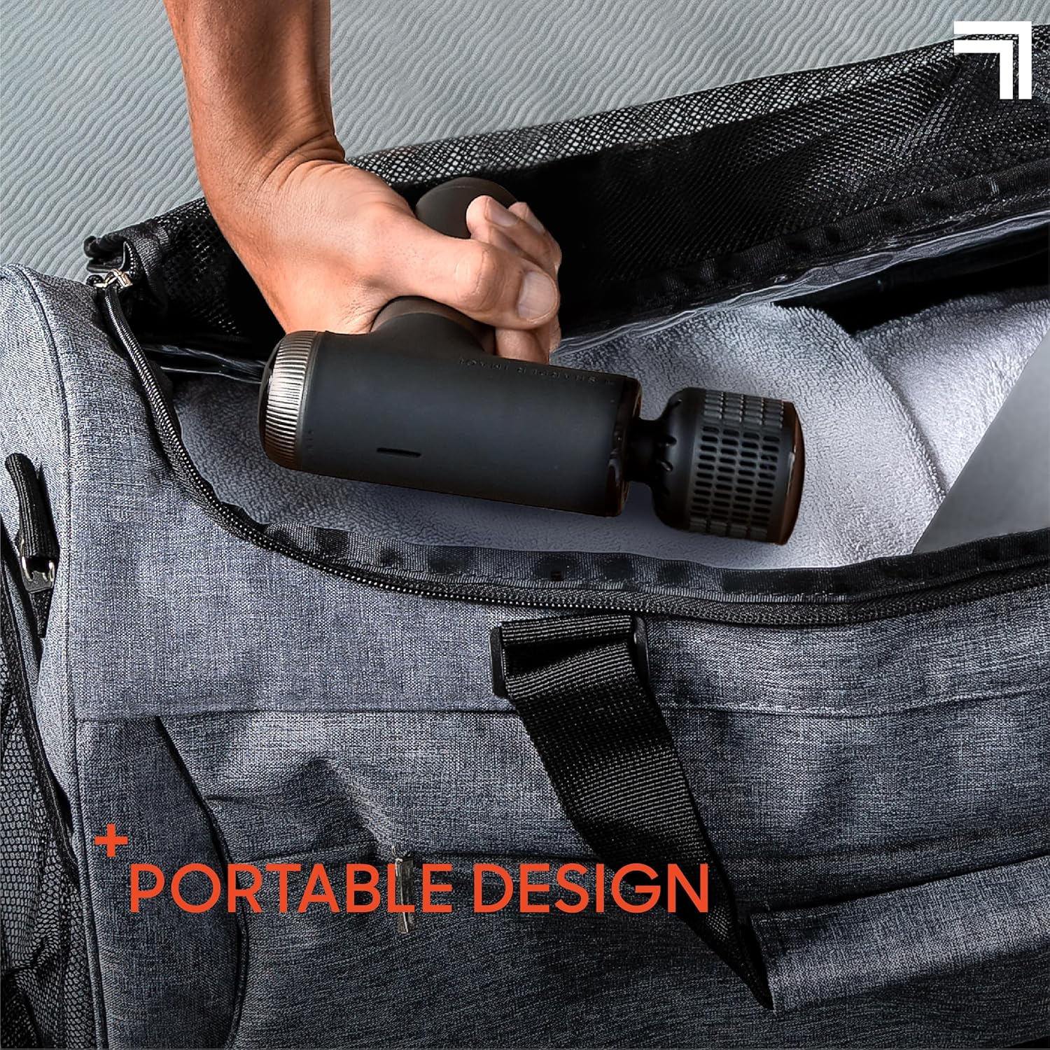 Sharper Image® Powerboost® Pro+ Hot & Cold Deep Tissue Massage Gun - 6 Speeds, 6 Attachments, 5-Hour Battery, Travel Case, Charging Base, Shoulder & Back Massager, Pain Relief Tool, Wellness Gift - Image 7